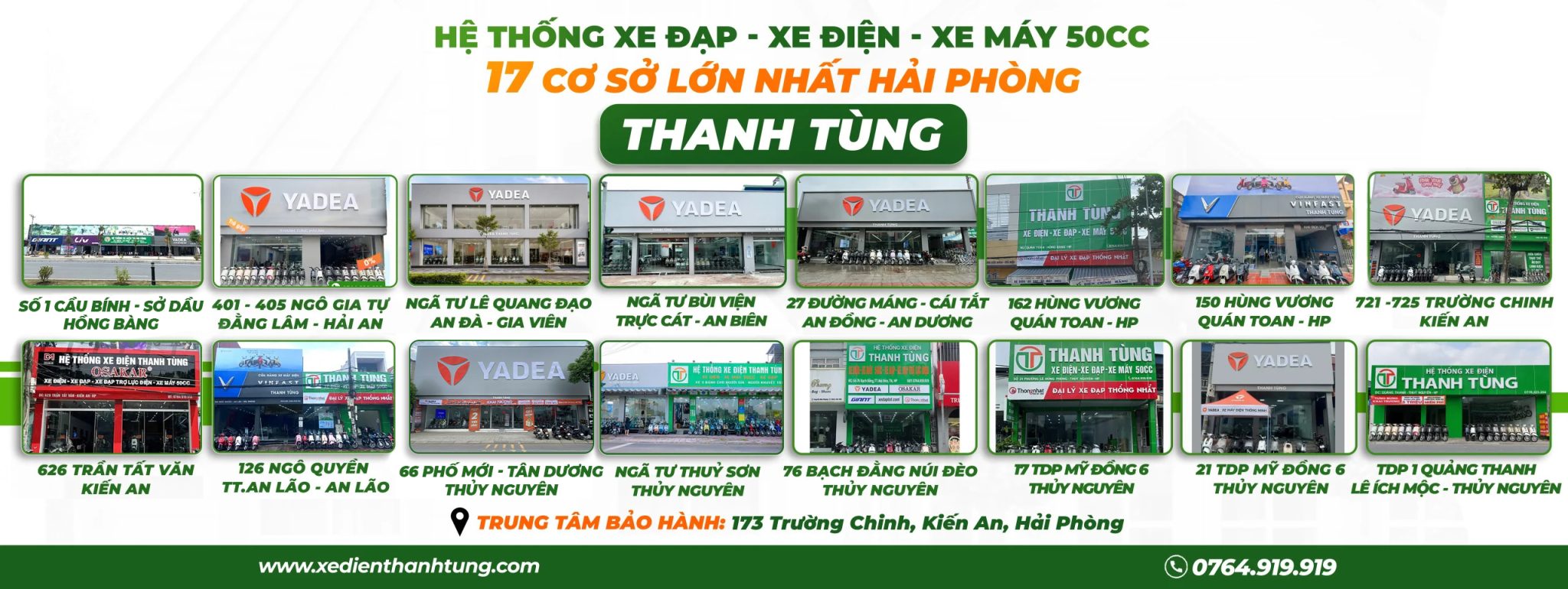 Hệ thống showroom Xe Điện Thành Tùng tại Hải Phòng